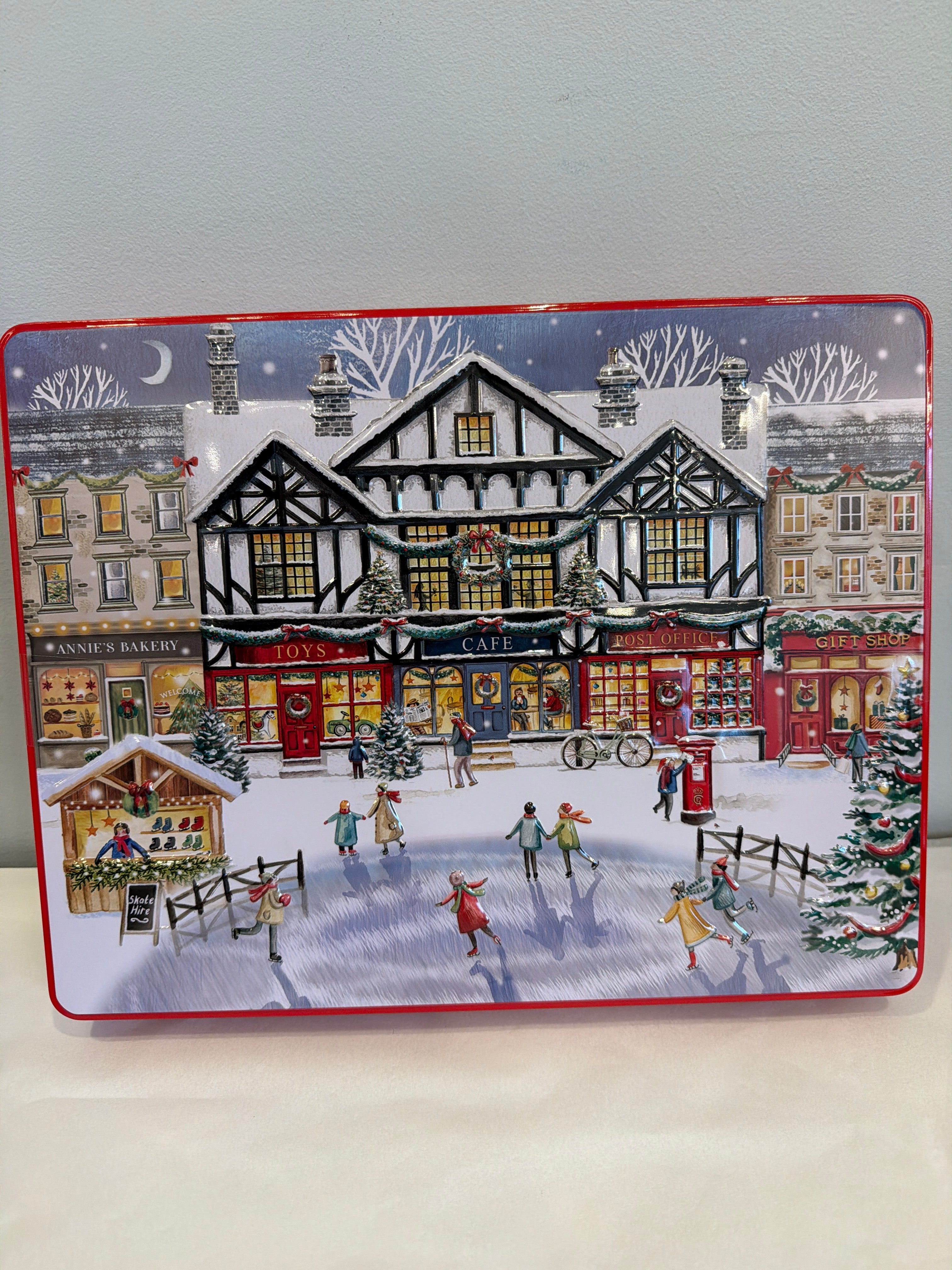Grandma Wild's Embossed XL Christmas on the High Street Gift Tin - Assorted Biscuits 600g