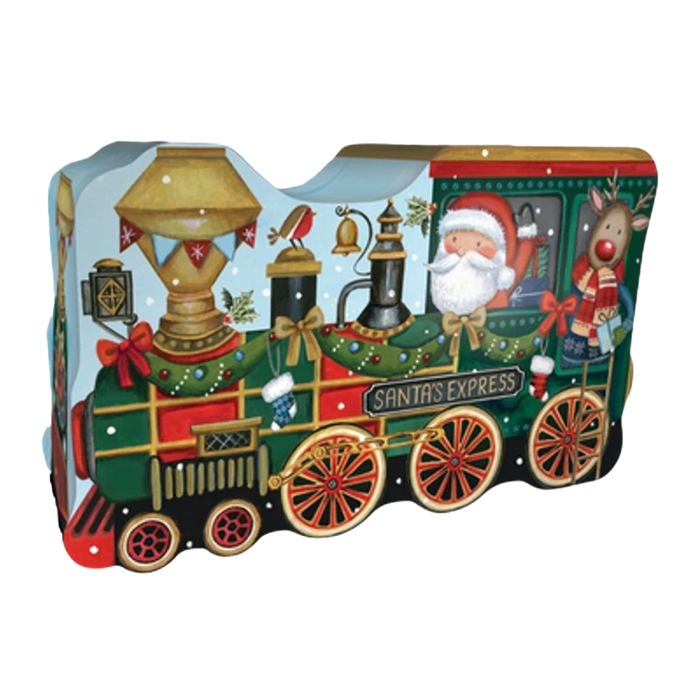 Grandma Wild's Embossed Santa Express Tin - Choc Chip Biscuits 150g