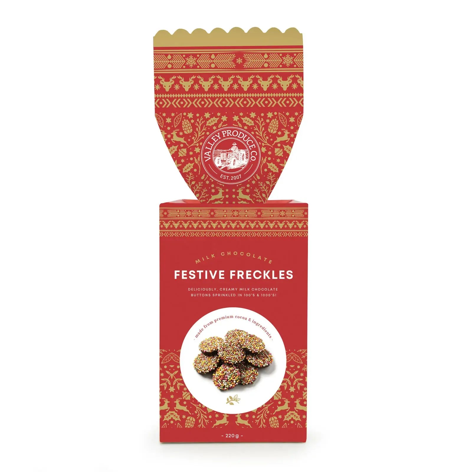 Valley Produce Co Luxury Festive Milk Chocolate Speckles Mini Bon Bon 220g