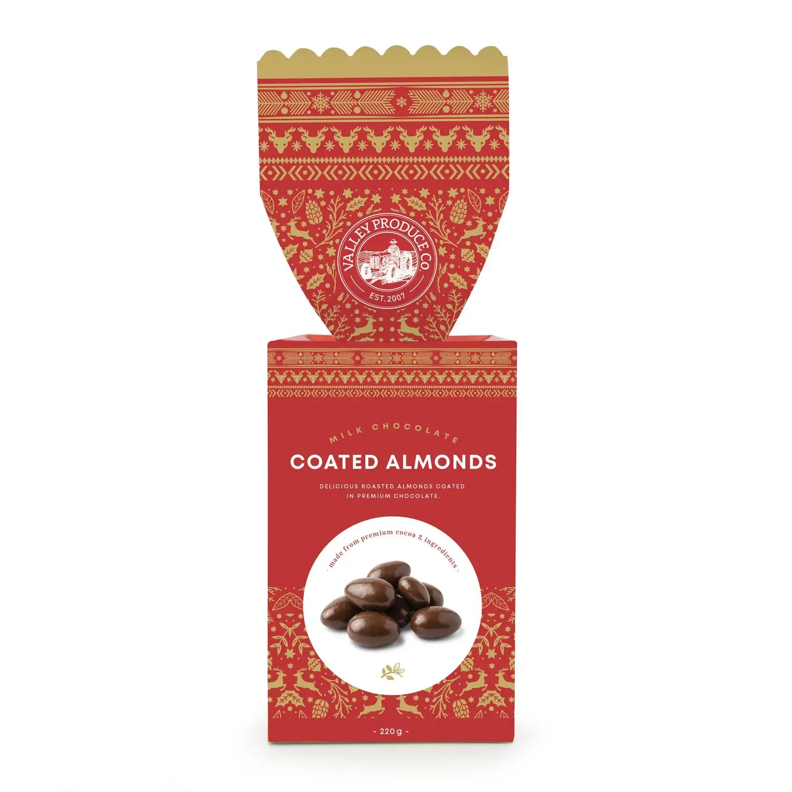 Valley Produce Co Luxury Festive Milk Chocolate Almonds Mini Bon Bon 220g