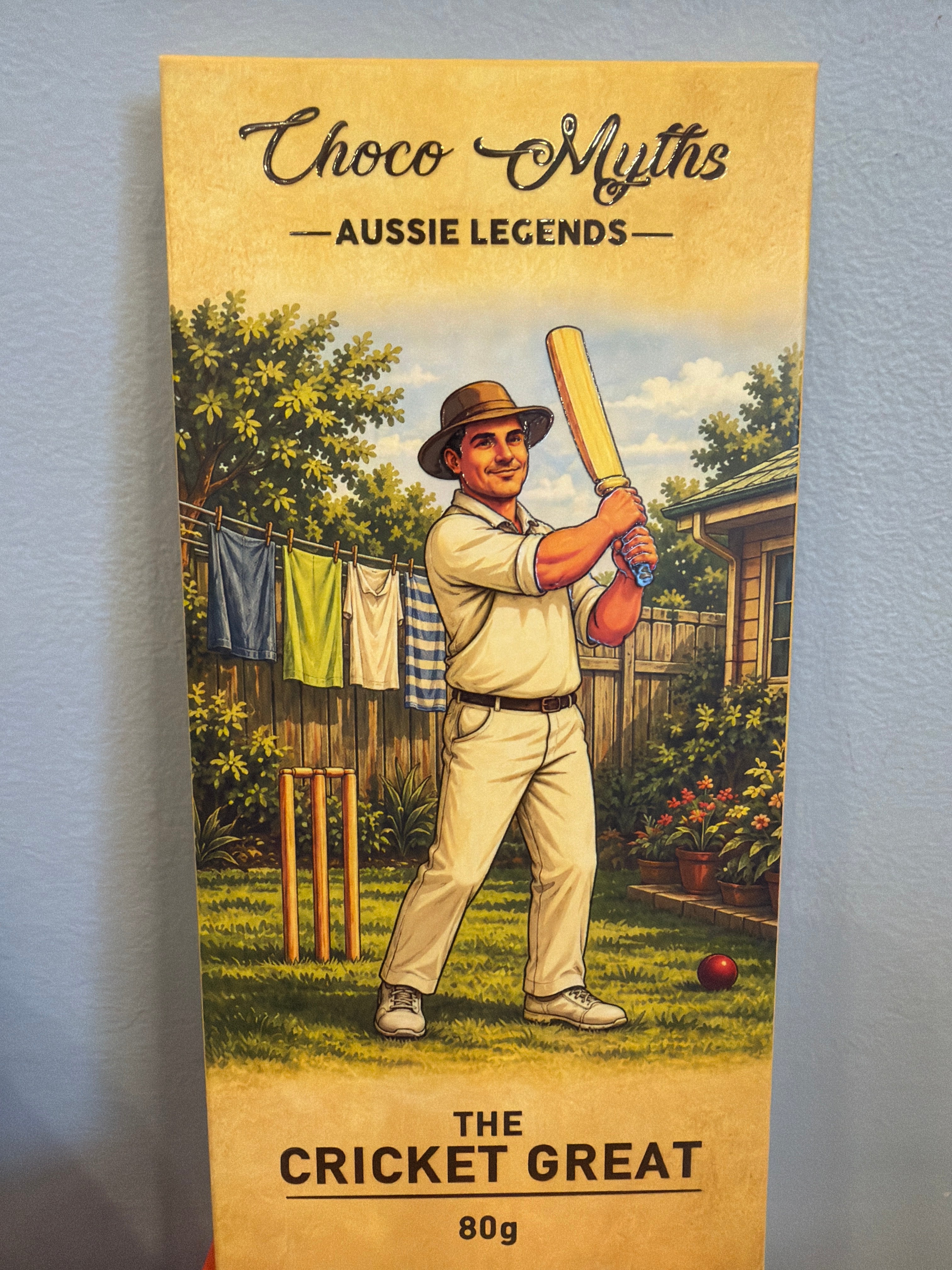Choco Myths Aussie Legends Milk Chocolate Block - The Cricket Great 80g