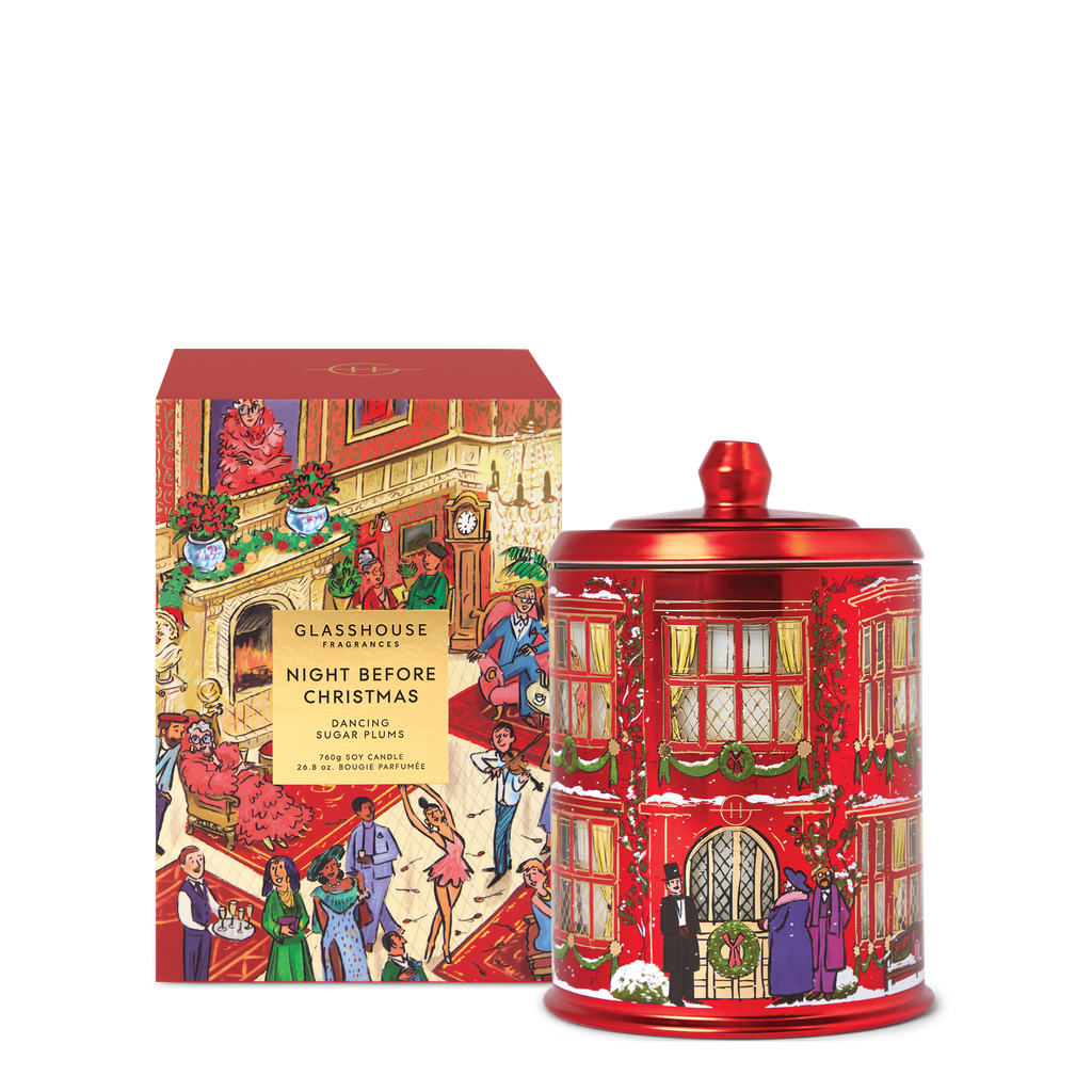 GLASSHOUSE FRAGRANCES Night Before Christmas Candle Limited Edition 760g