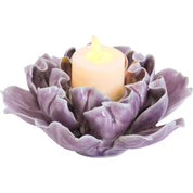 Ceramic Flower Tealight Holder Mauve