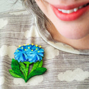 Erstwilder Blue Pincushion Brooch