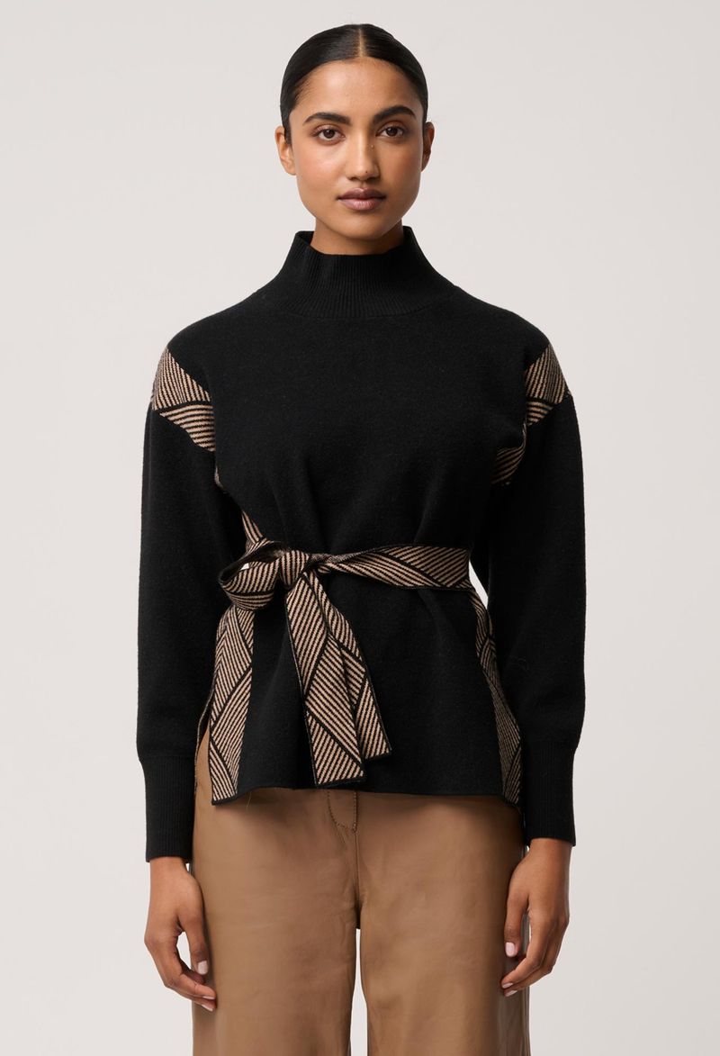 Once was Nomadic high neck wool blend sweater