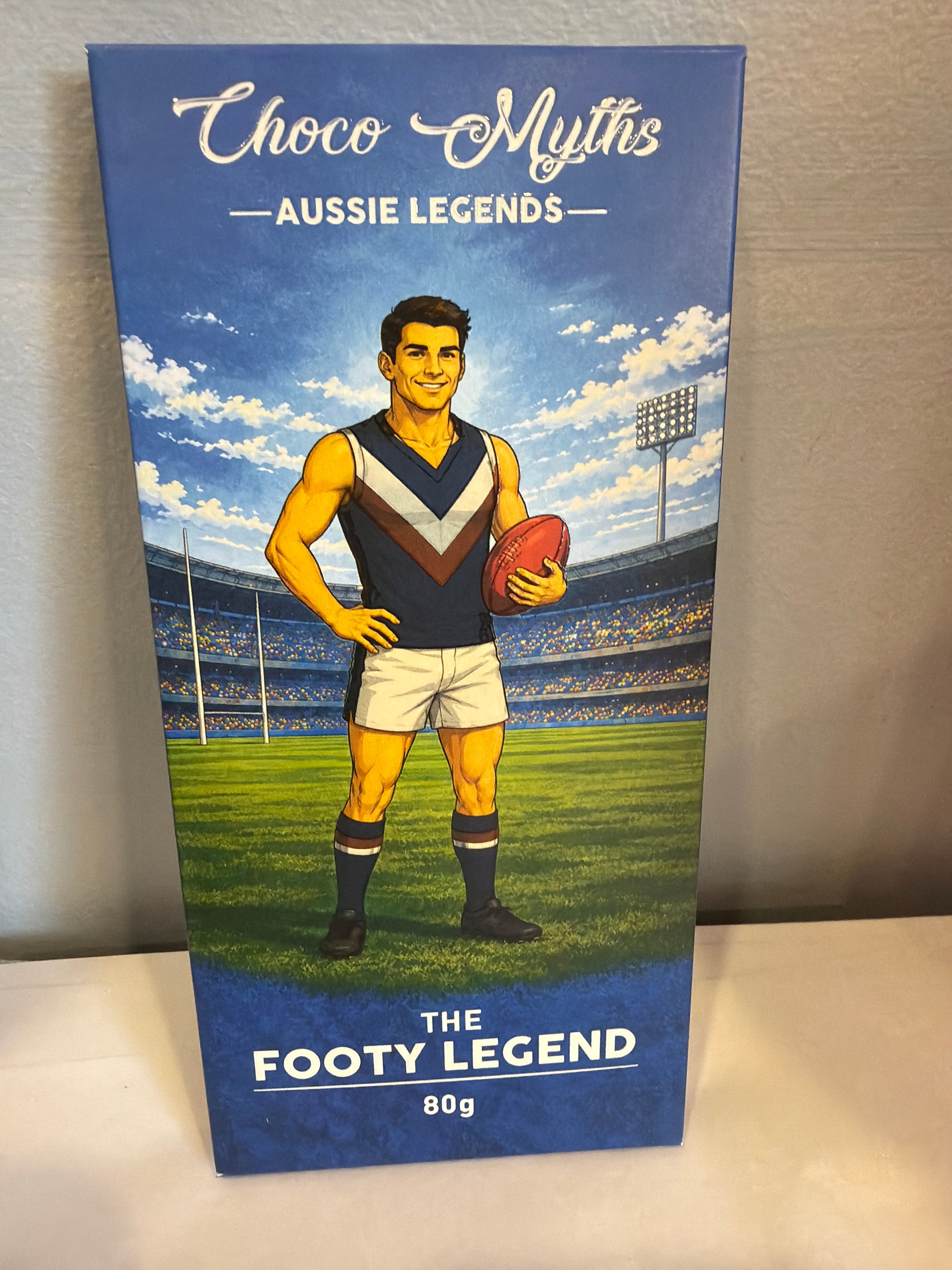 Choco Myths Aussie Legends Milk Chocolate Block - The Footy Wizard 80g
