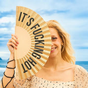 Fisura Hand Fan - Its Fucking Hot Gold
