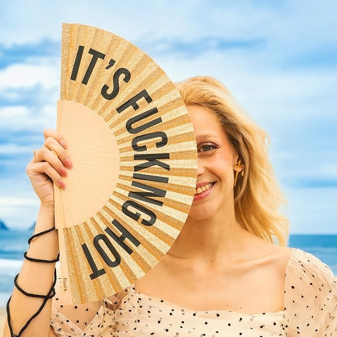 Fisura Hand Fan - Its Fucking Hot Gold