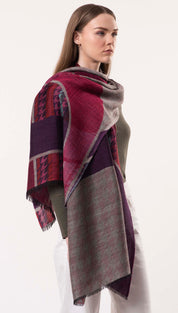 Agnes maze houndstooth wool scarf