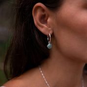 Love Lunamei Aura Eaarings Silver Greenline Jasper