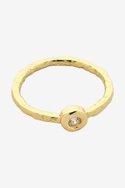 LIBERTE Betsy Gold Clear Ring
