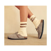 Birkenstock Cotton Crew Stripe Eggshell/Mink