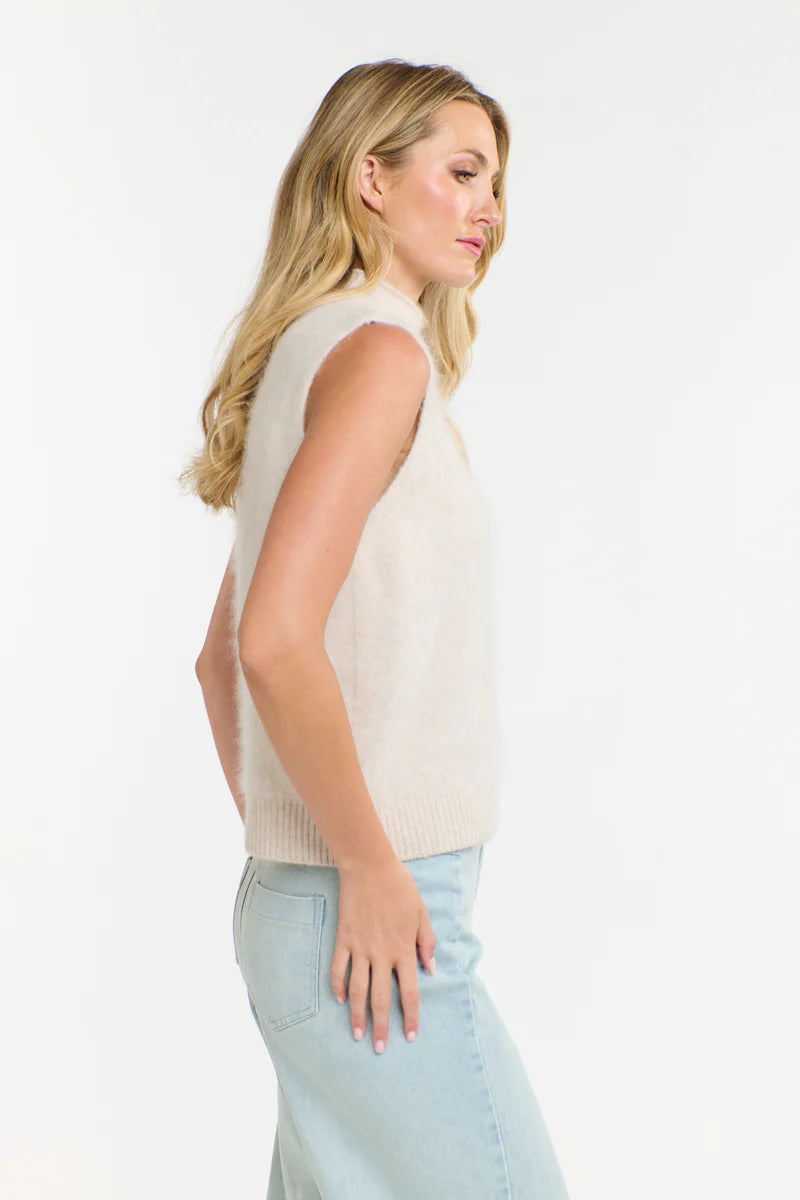 Bobby Wool/Cashmere Vest Natural