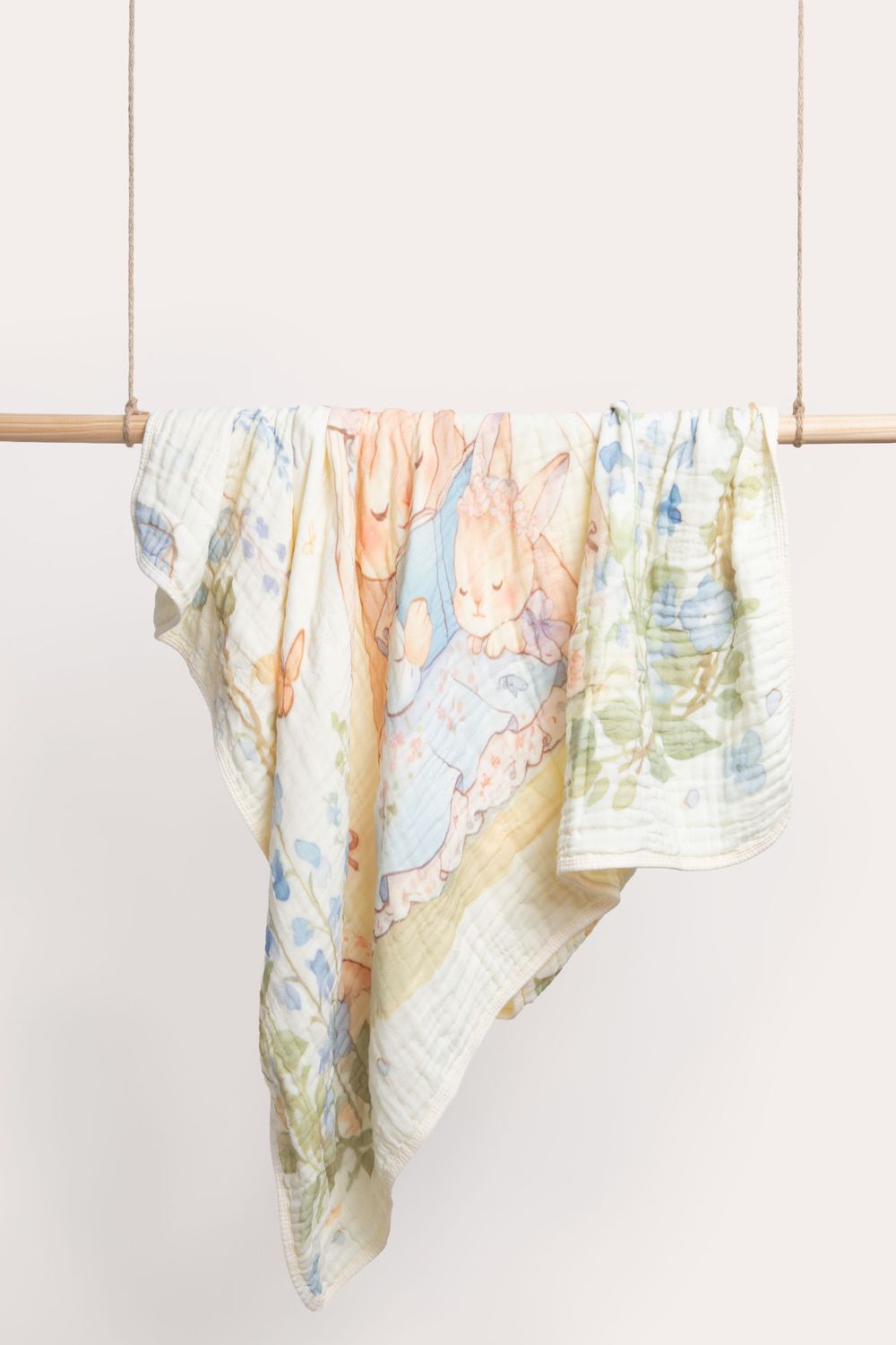 Bunny Tales Bamboo Cotton Layered Muslin Blanket