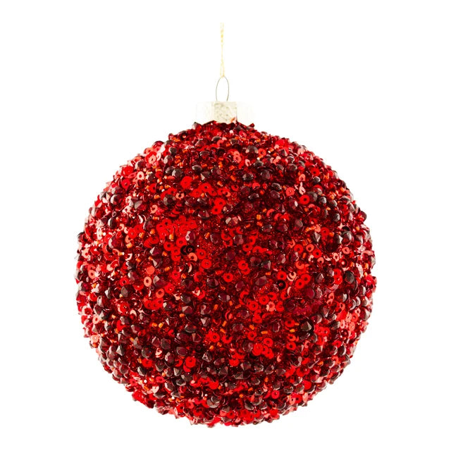 10cm Burgundy Encrusted Ball