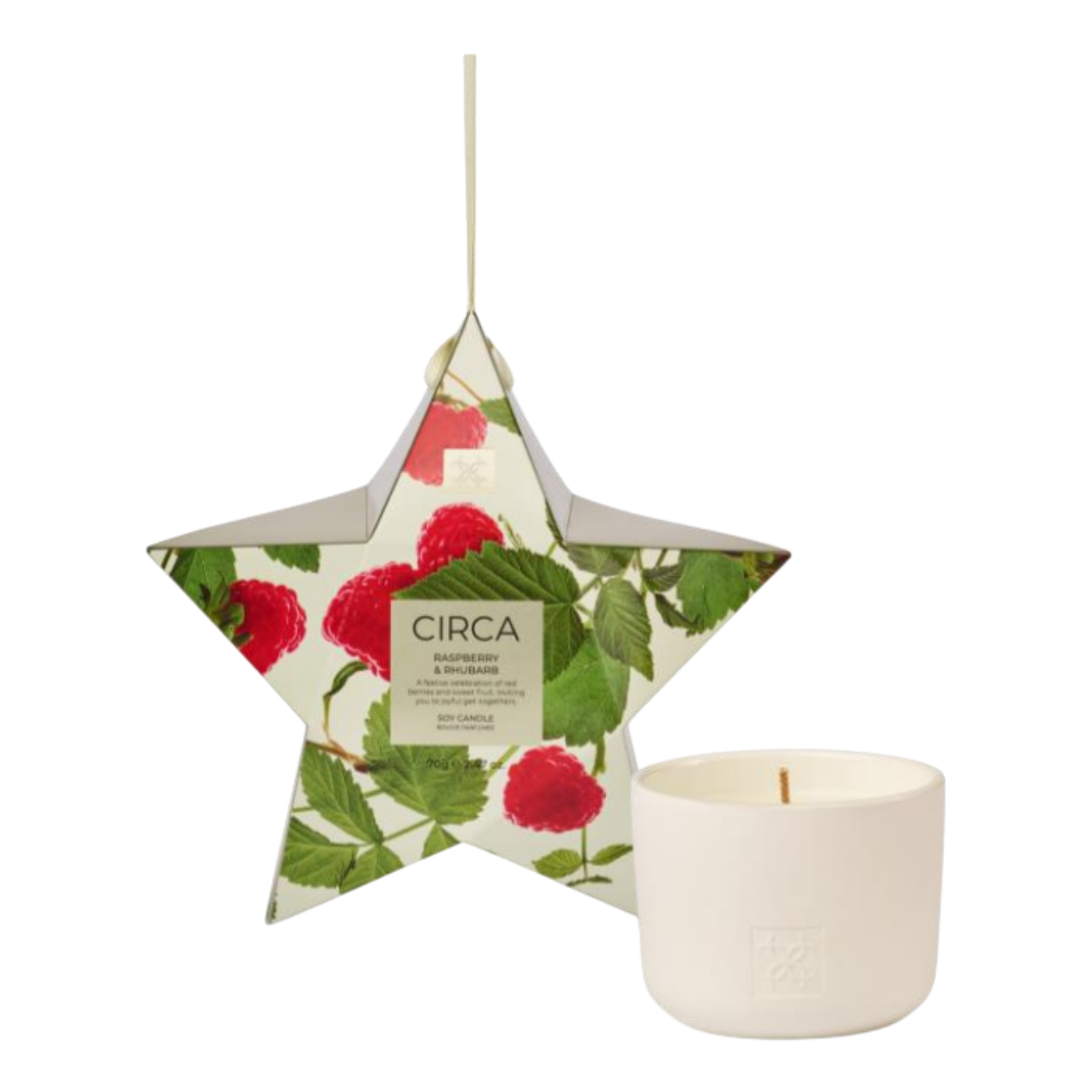 Circa Raspberry & Rhubarb Christmas Bauble Candle 70g