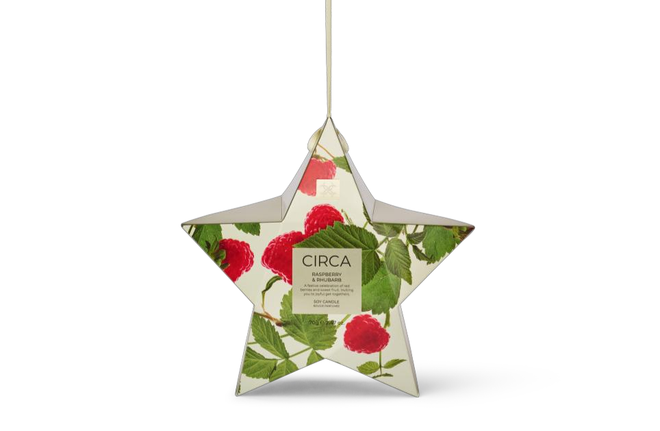 Circa Raspberry & Rhubarb Christmas Bauble Candle 70g