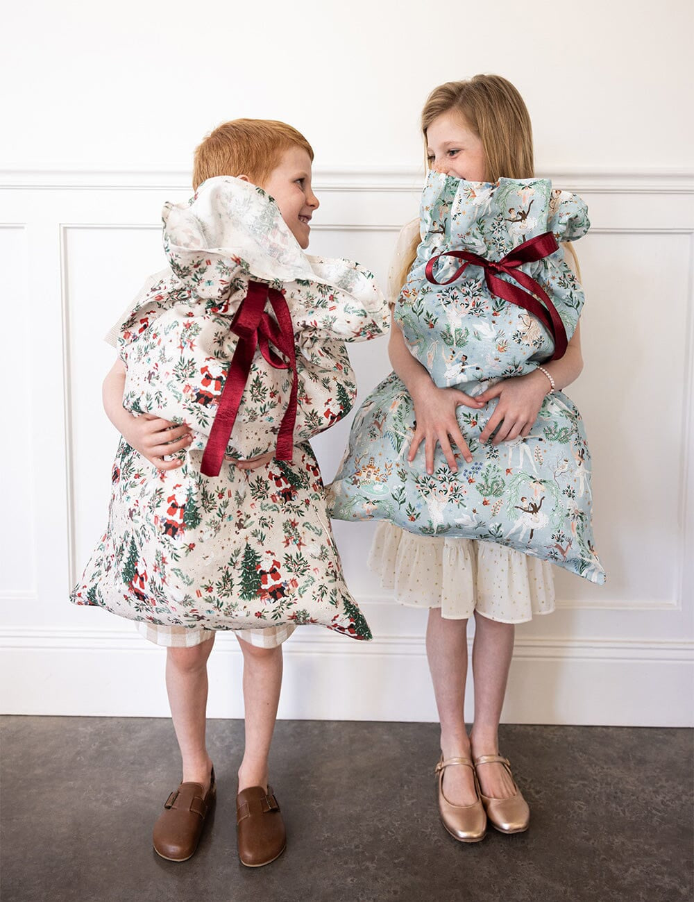 Bespoke Jolly Santa Linen Santa Sack