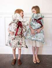 Bespoke Jolly Santa Linen Santa Sack