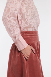 Dakota Cord Skirt Tea Rose