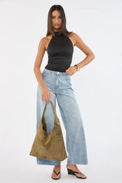 Duke Khaki Suede Tote