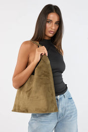 Duke Khaki Suede Tote