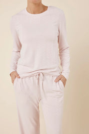 Gingerlilly - Ellie Lightweight Velour Cable Knit Set Pink