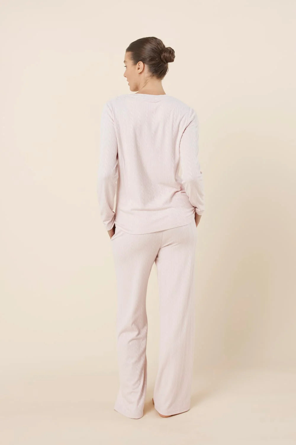 Gingerlilly - Ellie Lightweight Velour Cable Knit Set Pink