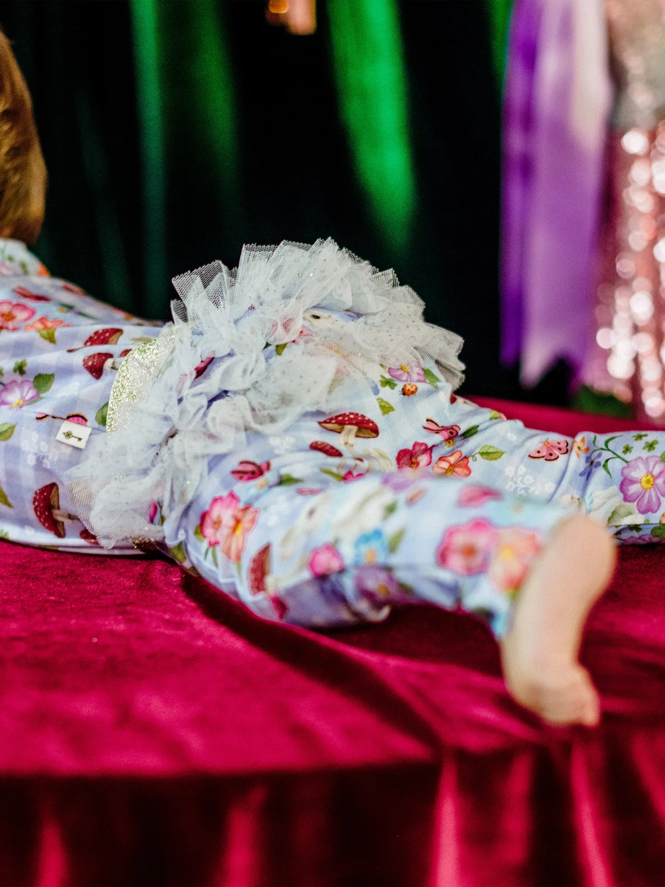 Fleur Harris Fabulous Frilled Legging - Cornflower Check