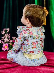 Fleur Harris Fabulous Frilled Legging - Cornflower Check