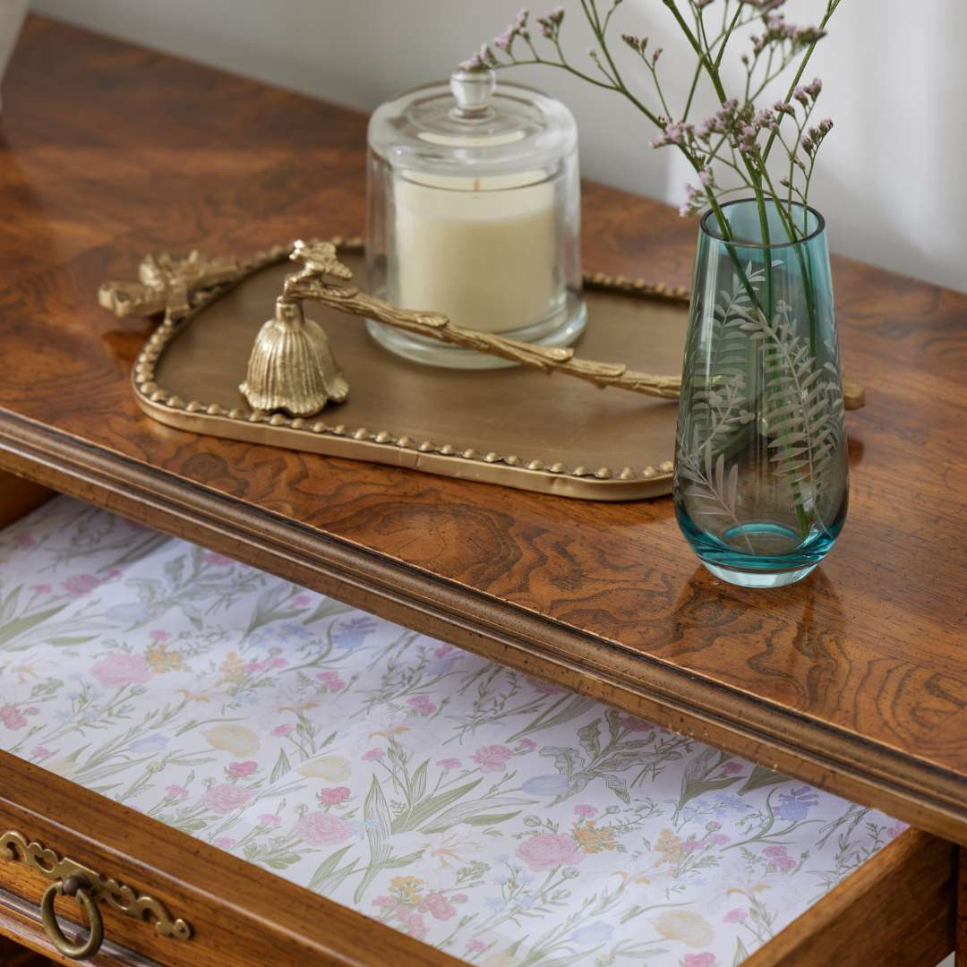 Floral Garden Rose Scented Drawer Liners - 6 Sheets