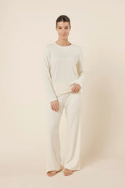 Gingerlilly - Ellie Lightweight Velour Cable Knit Set Cream