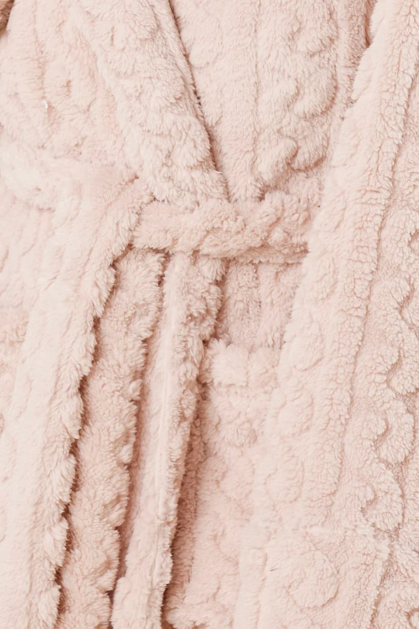 Gingerlilly Gabriella Plush Long Robe - Pink