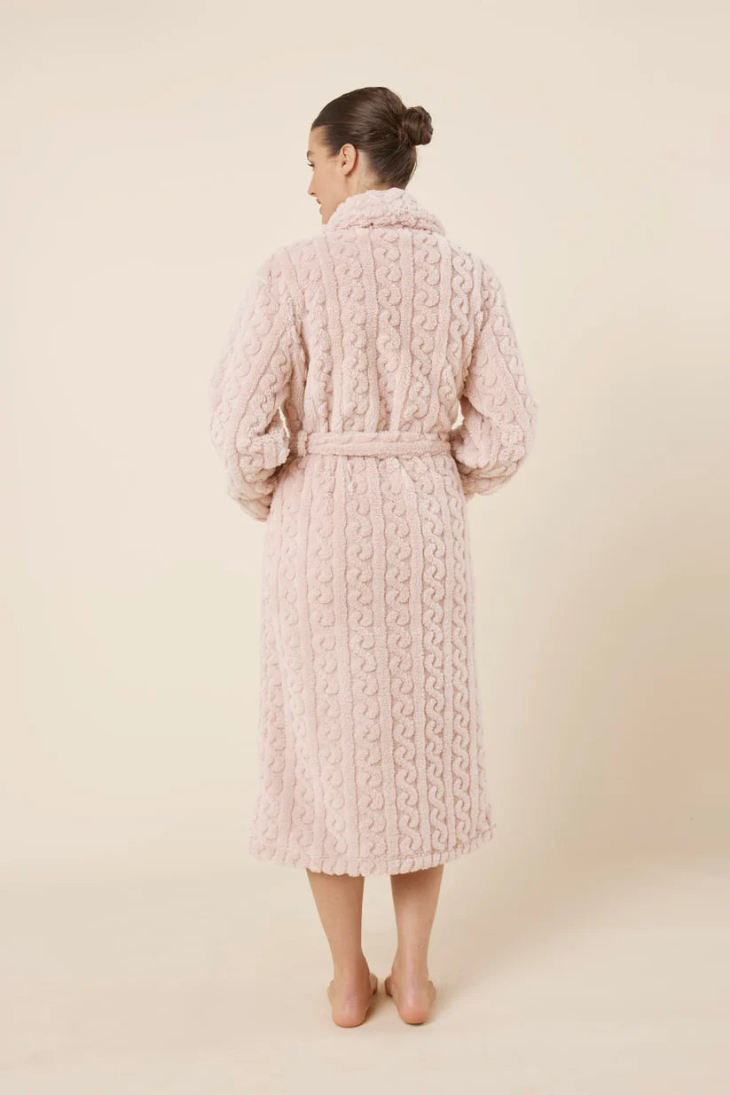Gingerlilly Gabriella Plush Long Robe - Pink