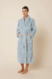 Gingerlilly Gabriella Plush Long Robe - Blue