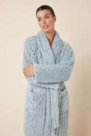 Gingerlilly Gabriella Plush Long Robe - Blue