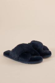 GINGERLILLY Navy Plush Slipper