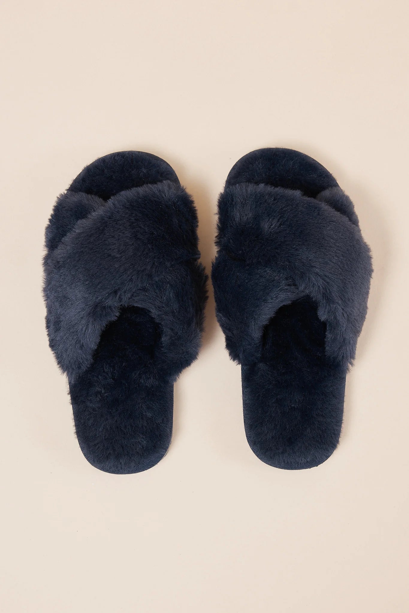 GINGERLILLY Navy Plush Slipper