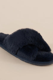 GINGERLILLY Navy Plush Slipper