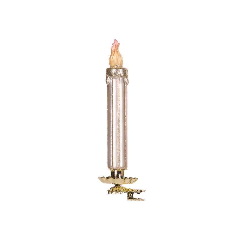 Gold Glass Clip Candle