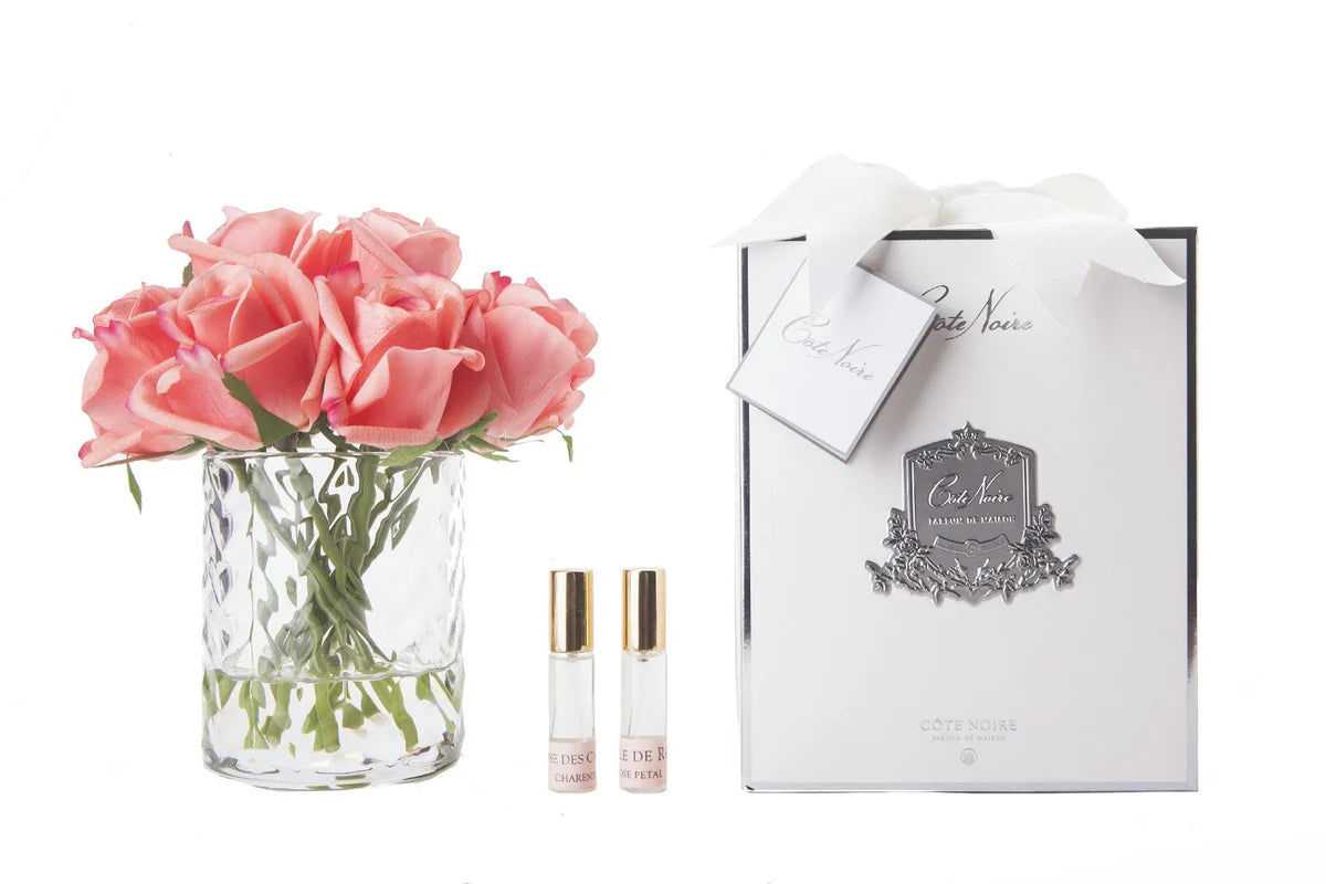 COTE NOIRE Herringbone White Peach Rose