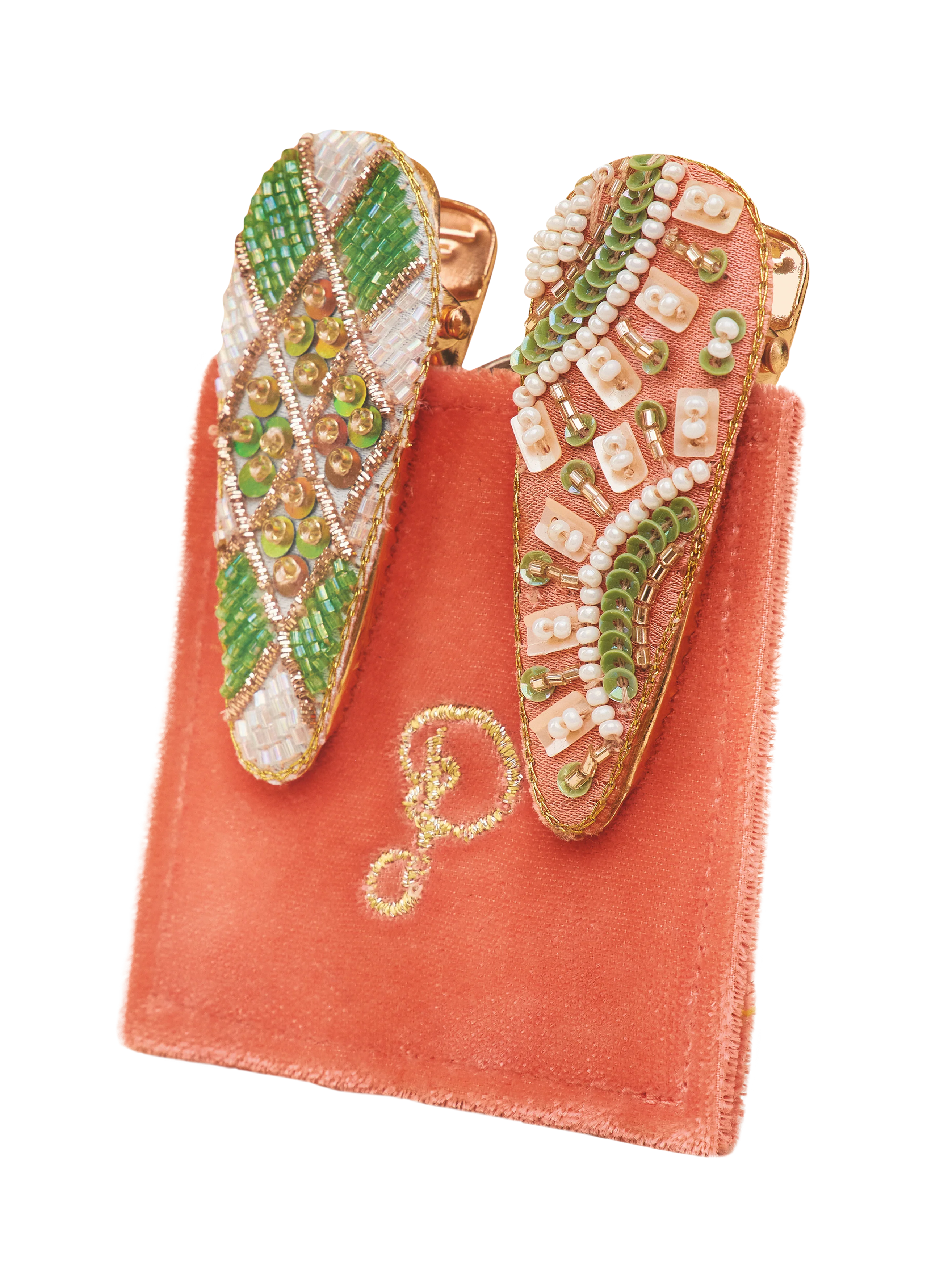 Powder Jewelled Hair Clips