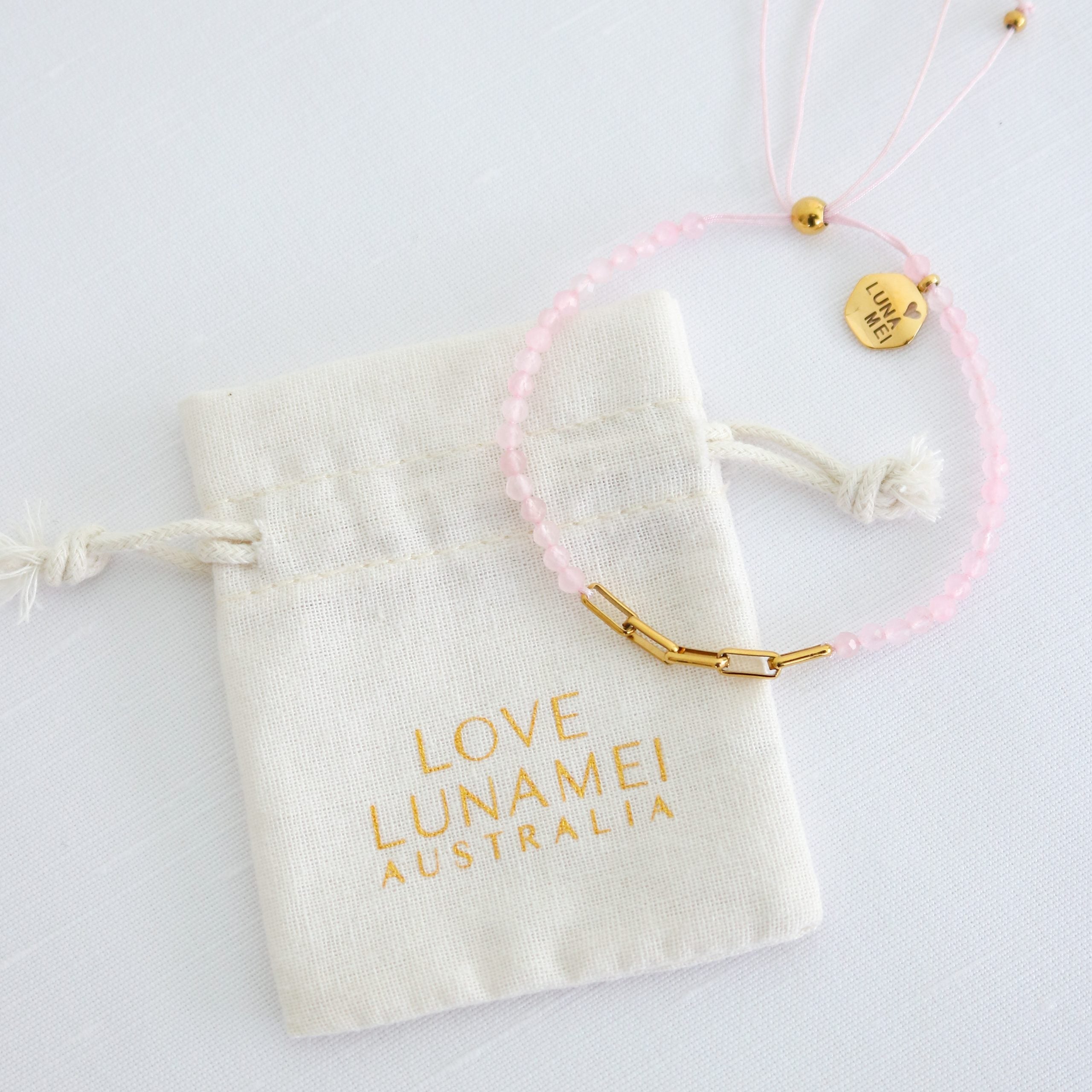 Love Lunamei Mei Bracelet Rose Quartz