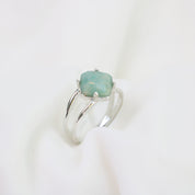 Love Lunamei Calming Ring Silver Greenline Jasper