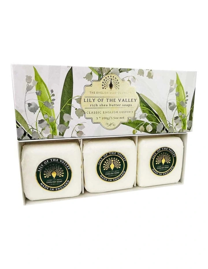 THE ENGLISH SOAP COMPANY Lily of the Valley Pack 3 X 100gms