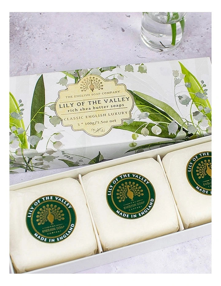 THE ENGLISH SOAP COMPANY Lily of the Valley Pack 3 X 100gms