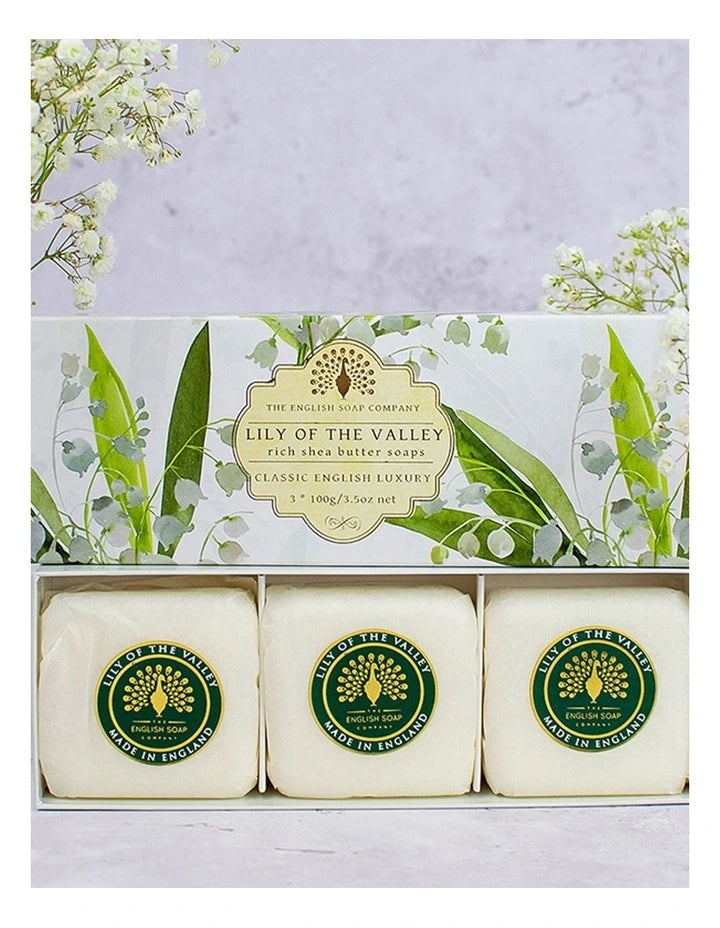THE ENGLISH SOAP COMPANY Lily of the Valley Pack 3 X 100gms