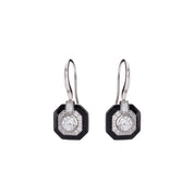 SYBELLA Mason black & clear Square Art Deco earrings