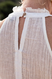 EADIE Ava Linen Top - Off White