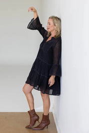 EADIE Como Linen Dress Midnight